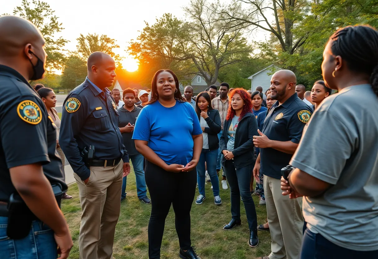 Residents of Indianapolis participating in a local safety meeting.