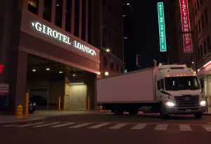 Scene of a confrontation at a hotel loading dock in downtown Indianapolis