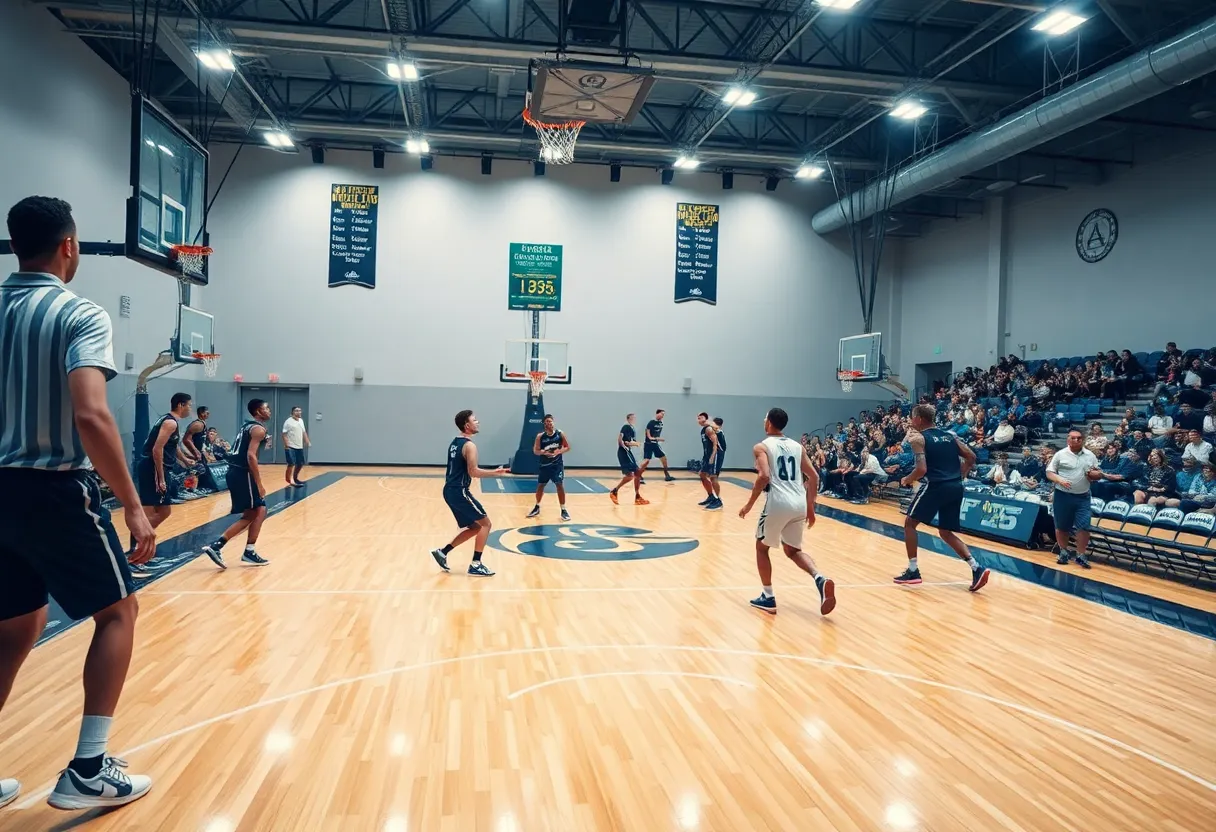 Action shot from the Georgetown a game against Butler