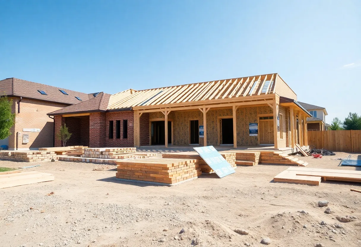 Construction materials for homes in Indianapolis.