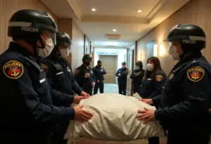 IMPD officers conducting rescue operations in a hotel against human trafficking.