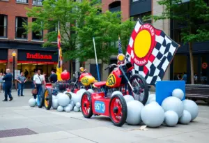 Art installation celebrating Indianapolis 500