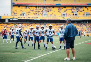 Indianapolis Colts strategizing during training practice.