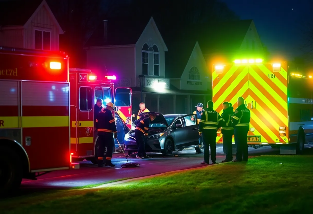 Emergency responders at a crash site in Indianapolis