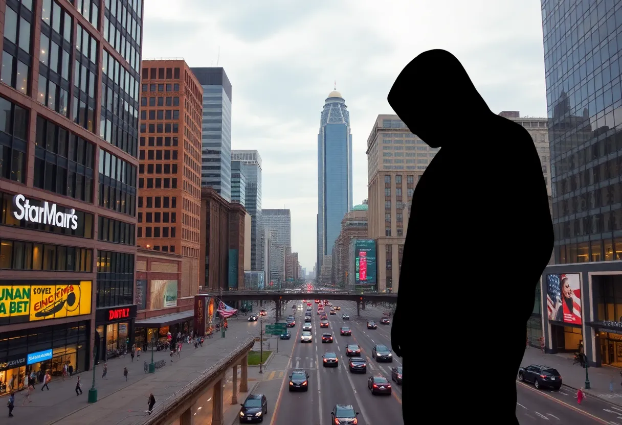 Cityscape of Indianapolis with a focus on local businesses