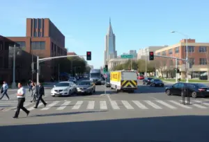 Traffic at the intersection of Shadeland Avenue and Pendleton Pike in Indianapolis