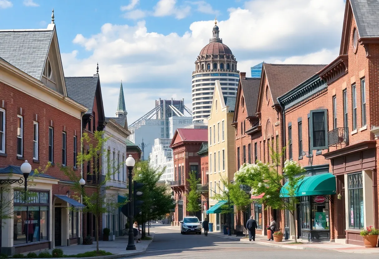Charming neighborhood in Indianapolis with unique architecture and local businesses.