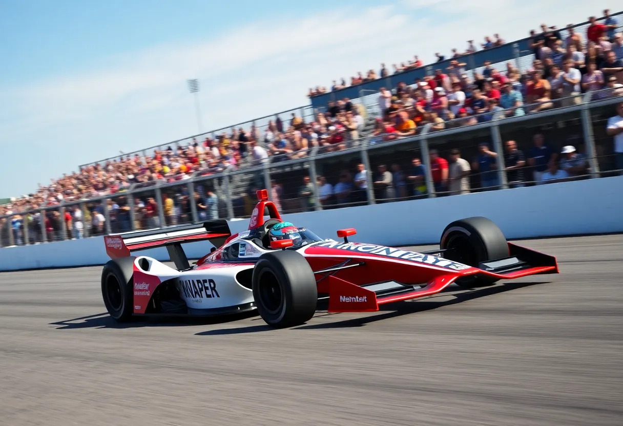 IndyCar racing on the Indianapolis Motor Speedway