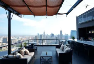 Rooftop venue at Madam Walker Legacy Center with city skyline views