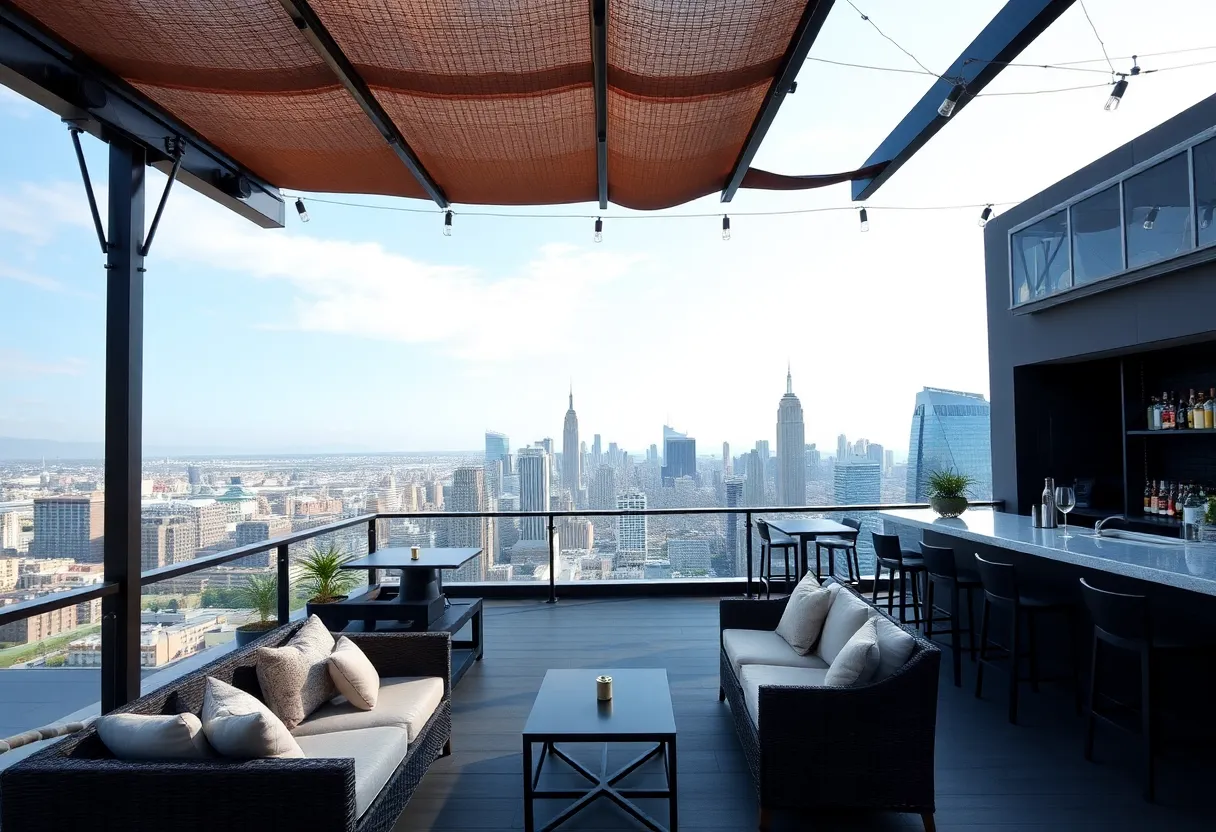 Rooftop venue at Madam Walker Legacy Center with city skyline views