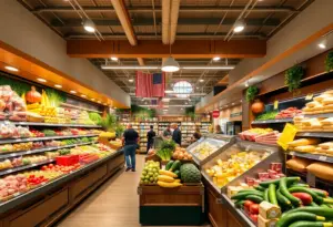 Interior of the Mary Rigg Food Pantry with fresh food selections