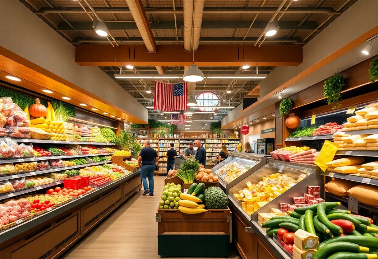 Interior of the Mary Rigg Food Pantry with fresh food selections