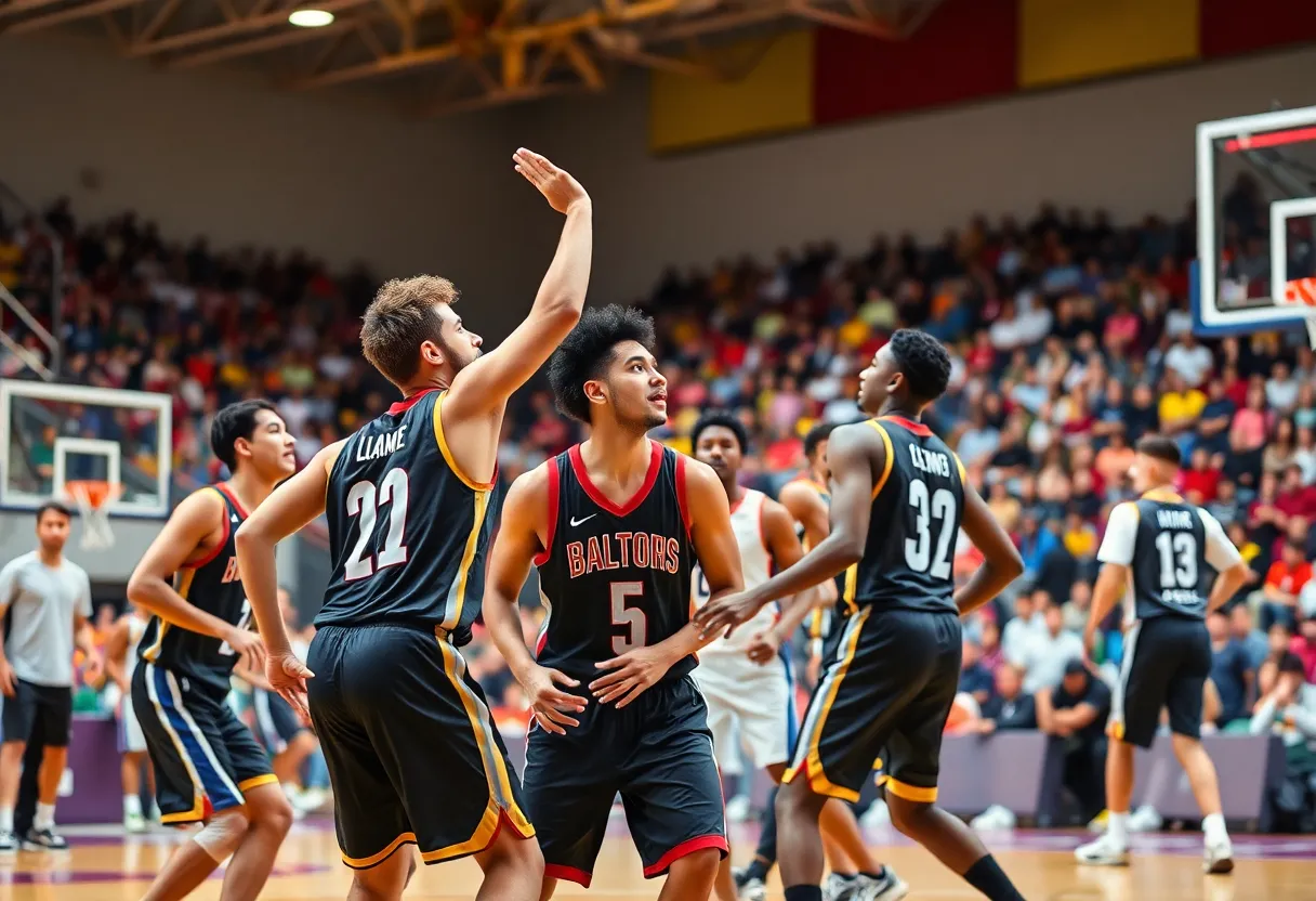 Milwaukee Panthers playing against IU Indianapolis Jaguars in a basketball match.