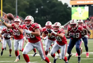 Tight ends showcasing skills in a football game
