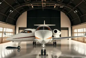 A luxury aircraft representing business dealings