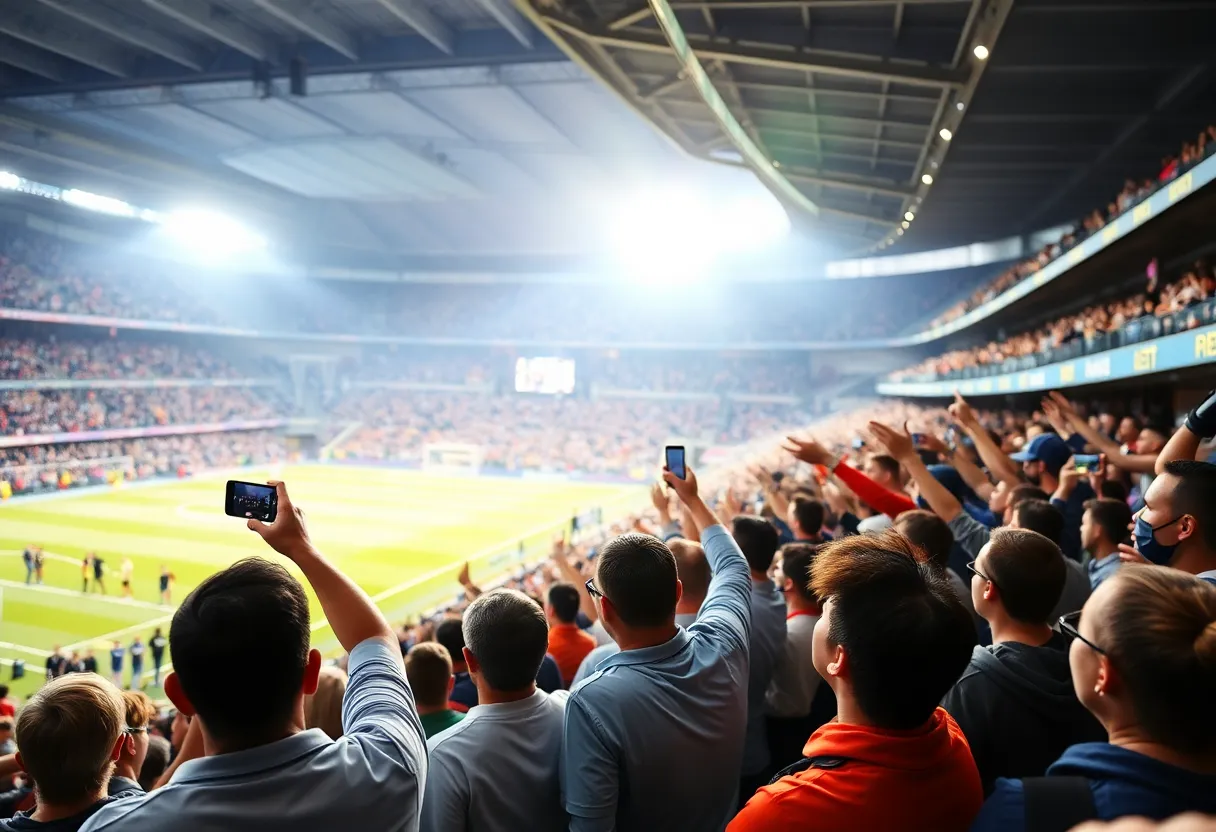 Puka Nacua performing on the field surrounded by cheering fans