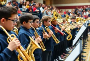 Warsaw Community High School band performing at the ISSMA District Solo & Ensemble Contest